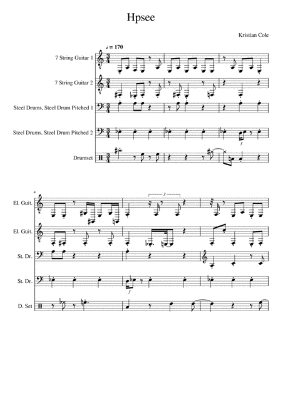 Hpsee Hpsee Guitar scores gallery preview page 1