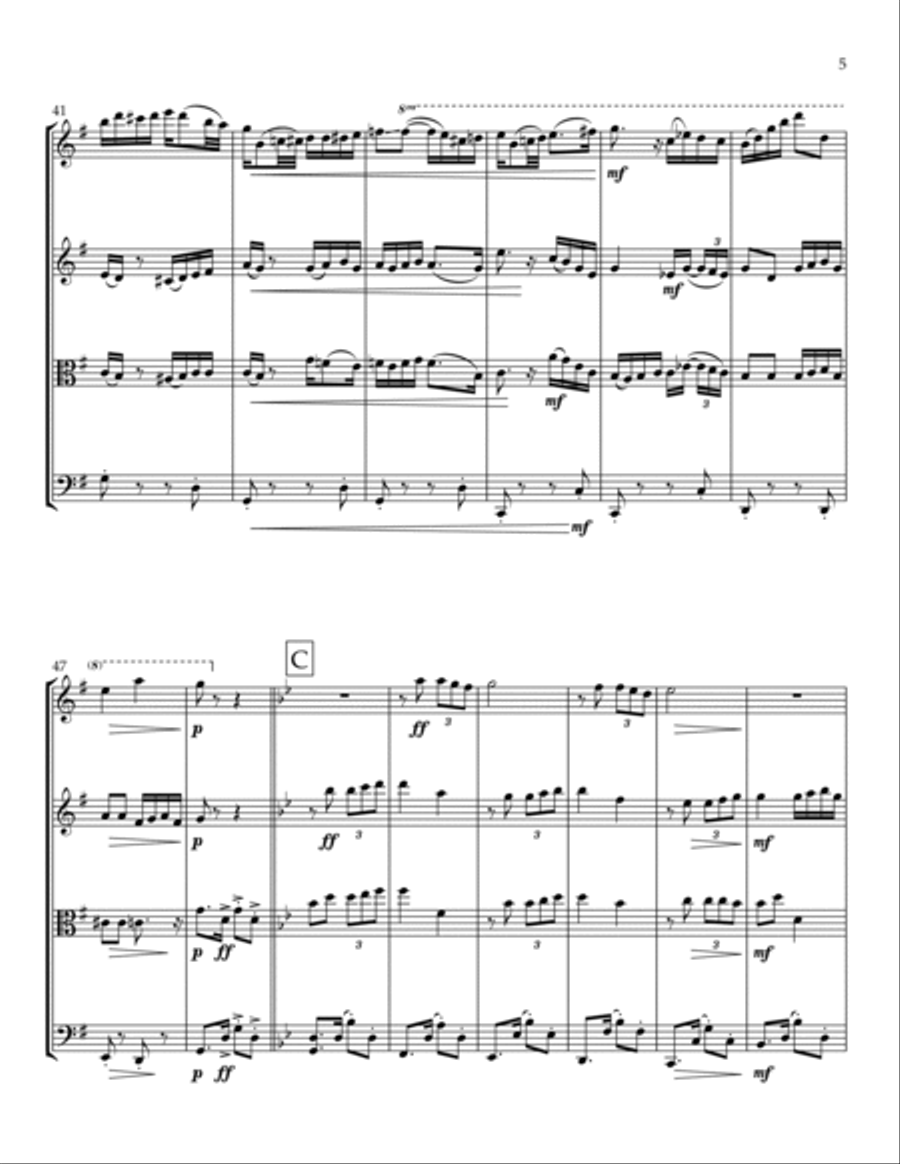 Tango Por Una Cabezza - Gardel - String Quartet String Quartet scores gallery preview page 5