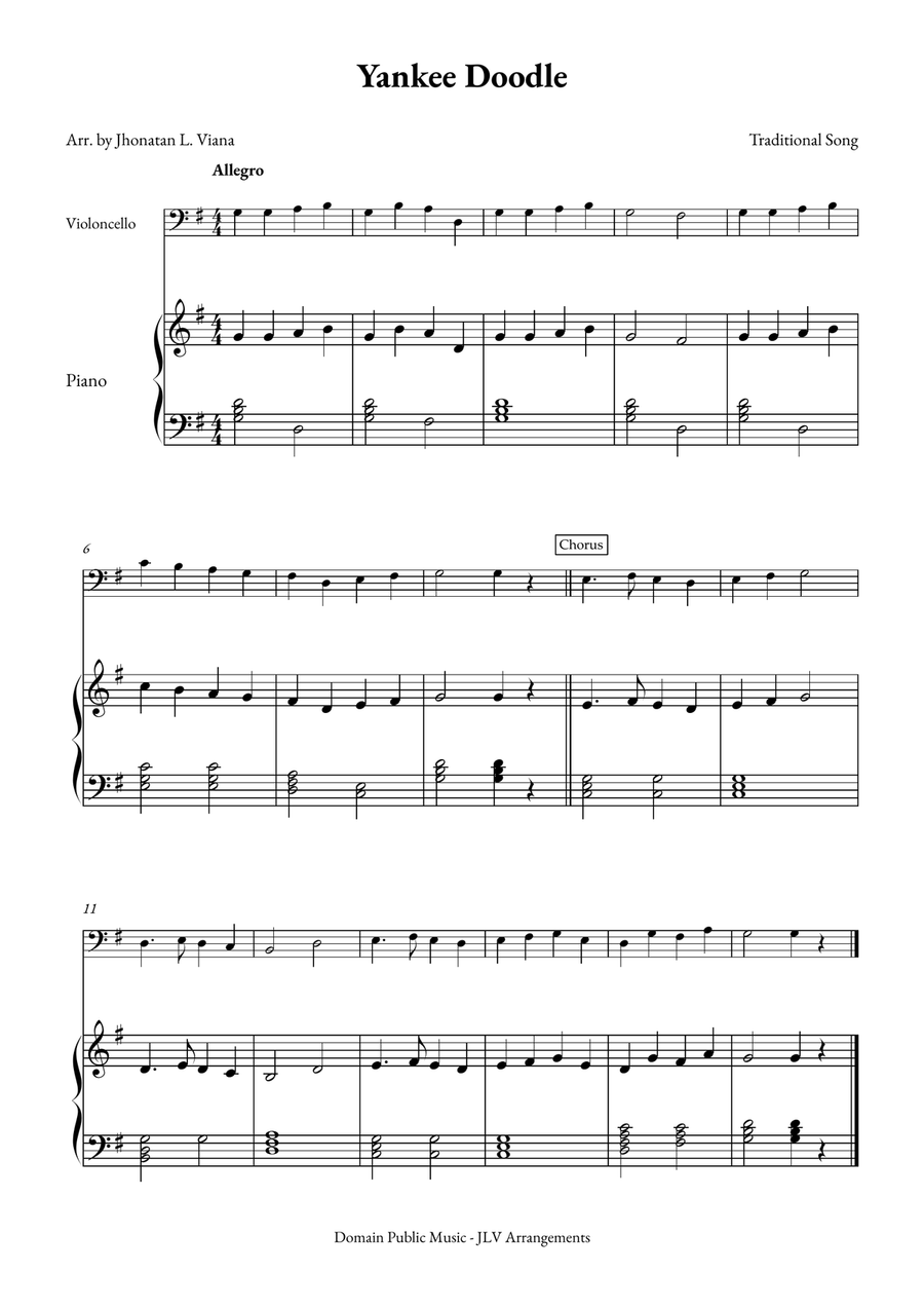 Yanke Doodle Piano scores gallery preview page 1