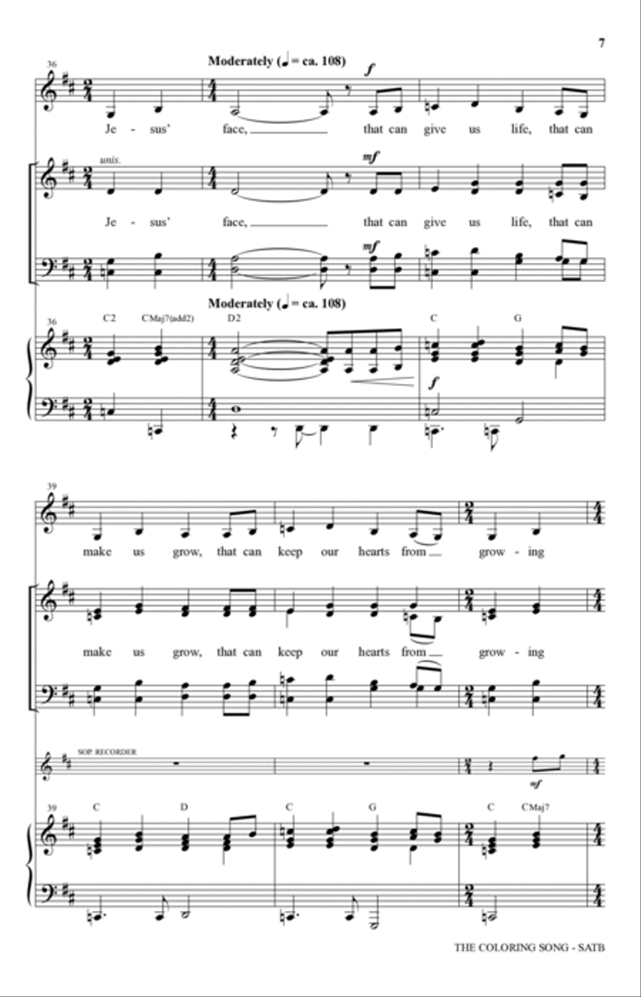The Coloring Song 4-Part scores gallery preview page 5