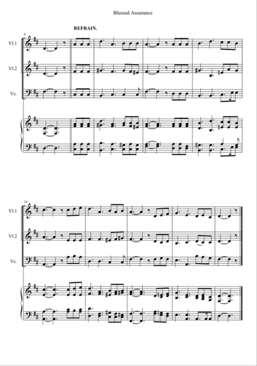 Blessed Assurance Blessed Assurance Piano Quartet scores gallery preview page 2