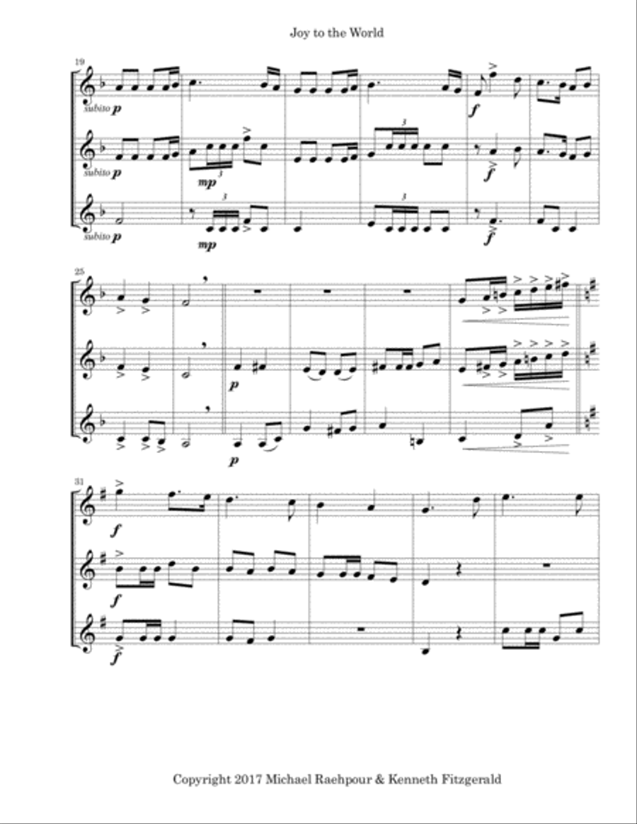 Joy to the World - Trumpet Trio Trumpet Trio scores gallery preview page 2