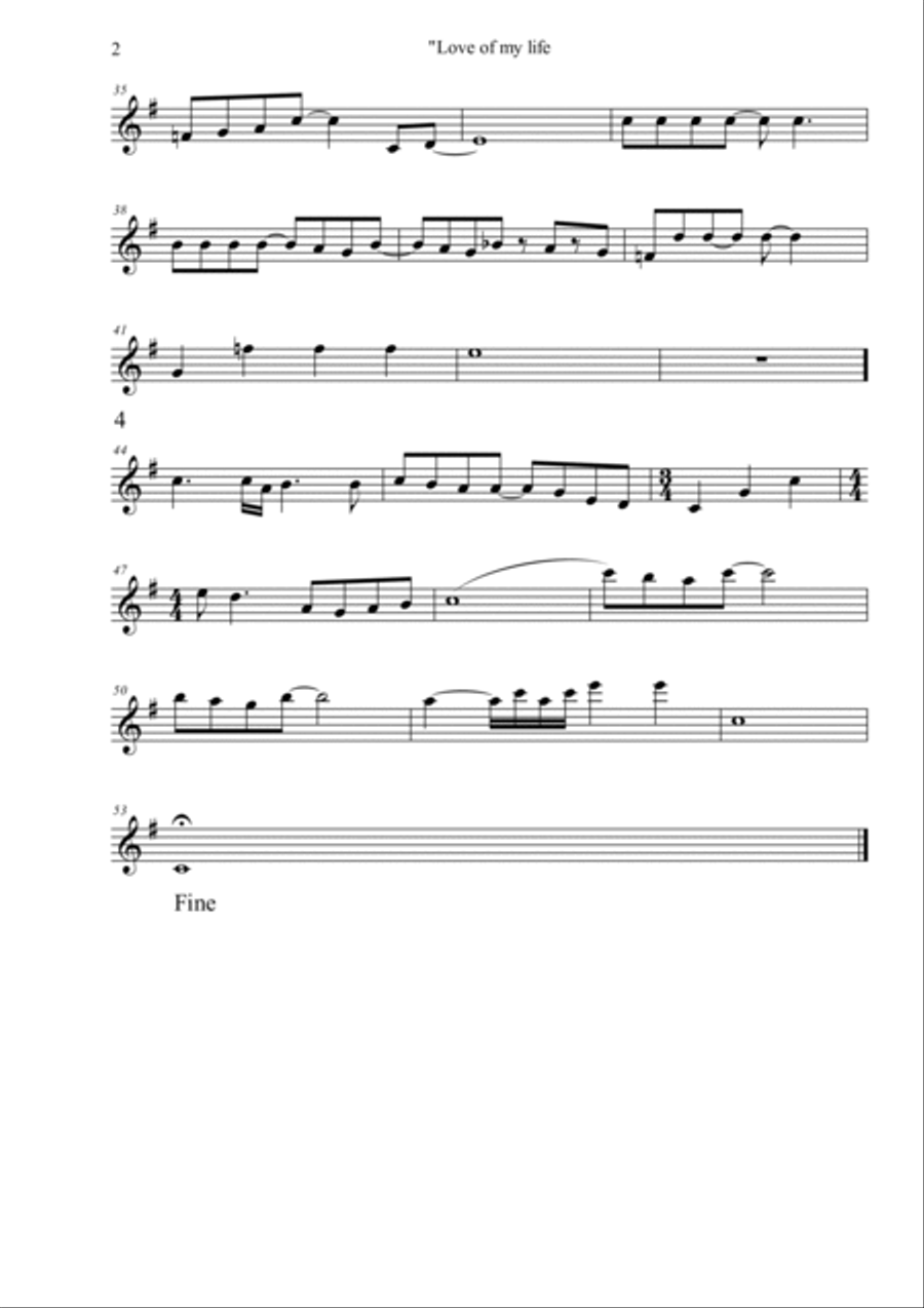 Love Of My Life Alto Saxophone scores gallery preview page 2