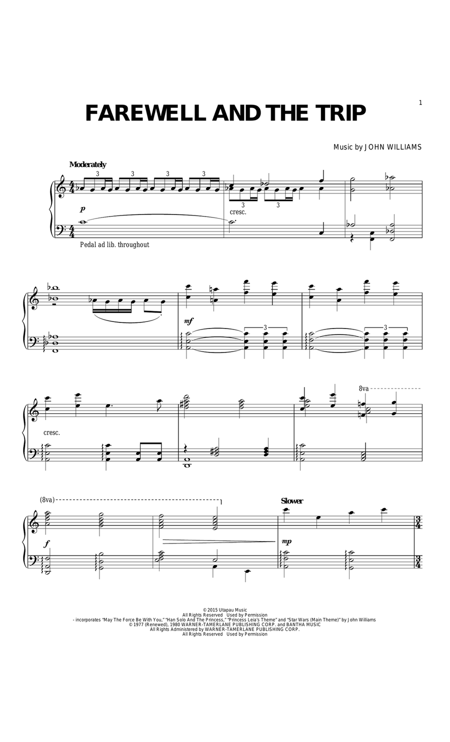Farewell And The Trip Farewell And The Trip Piano Solo scores gallery preview page 1