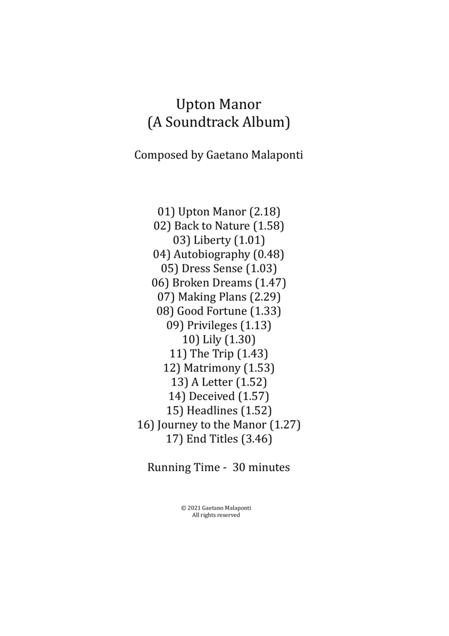 Upton Manor (A Soundtrack Album) Full Orchestra scores gallery preview page 1