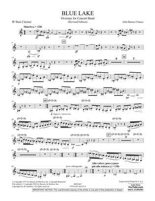 Blue Lake (Overture for Concert Band) - Bb Bass Clarinet