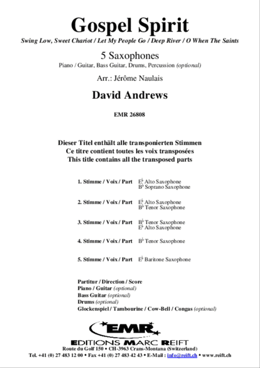 Gospel Spirit Saxophone Quintet scores gallery preview page 2