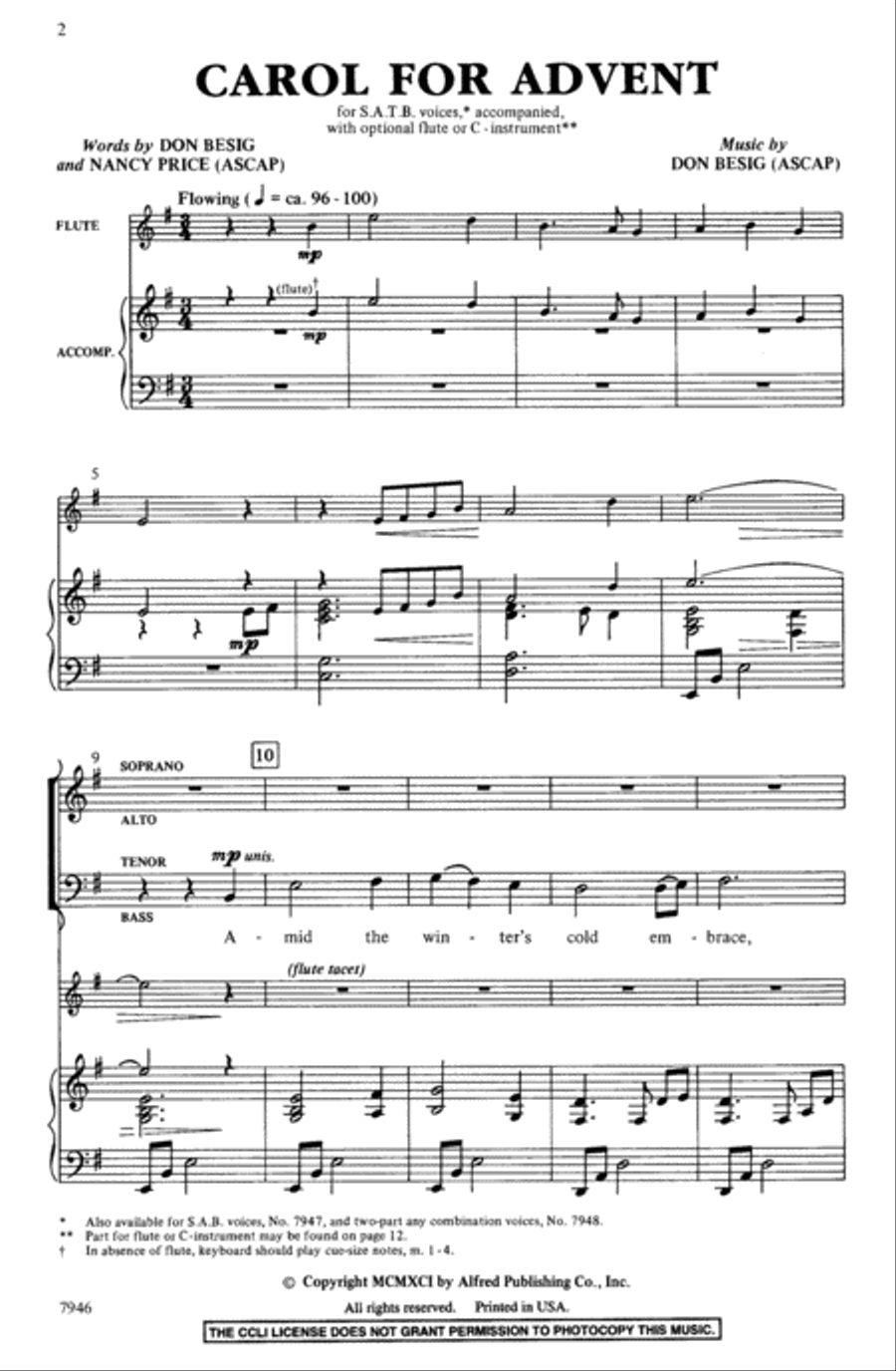 Carol for Advent 4-Part scores gallery preview page 2