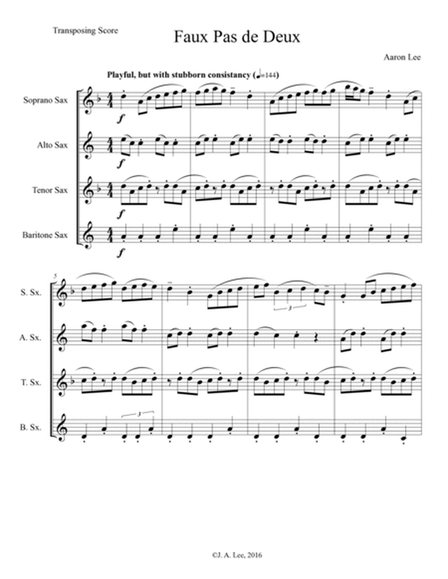 Faux Pas de Deux (for Saxophone Quartet)