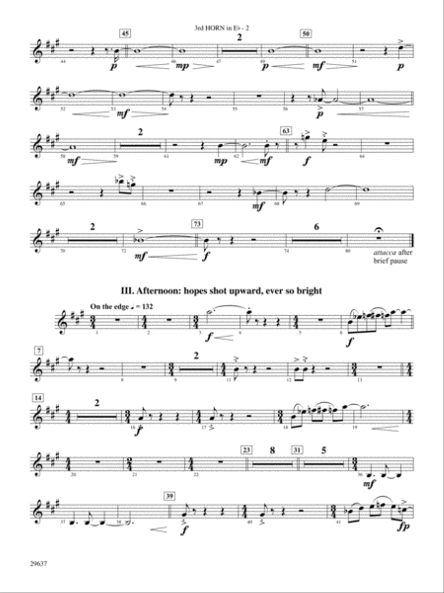 Day Dreams: (World Part) 3rd Horn in E-flat Concert Band scores gallery preview page 2