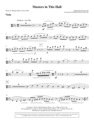 Book cover for Masters in This Hall (arr. Mark Hayes) - Viola