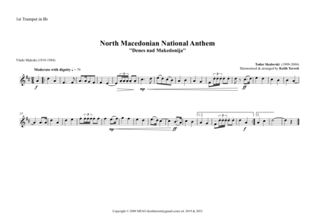 North Macedonian National Anthem for Brass Quintet image number null