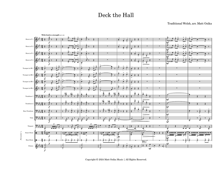 Deck the Hall Large Ensemble scores gallery preview page 1