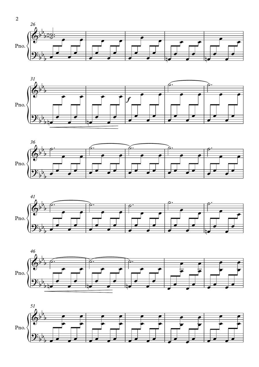Lion Theme Piano Solo scores gallery preview page 2
