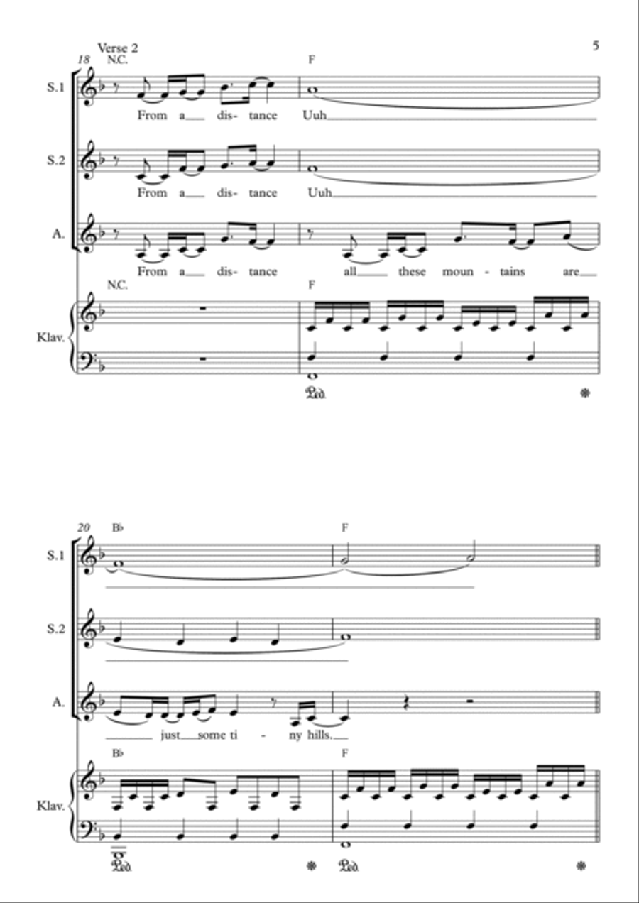 Cover Me In Sunshine SSA scores gallery preview page 5