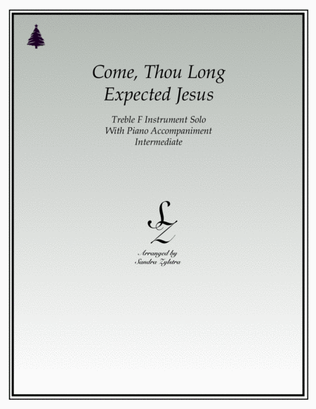 Come, Thou Long Expected Jesus (treble F instrument solo)