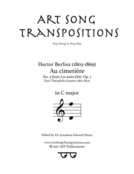 BERLIOZ: Au cimetière, Op. 7 no. 5 (transposed to C major)