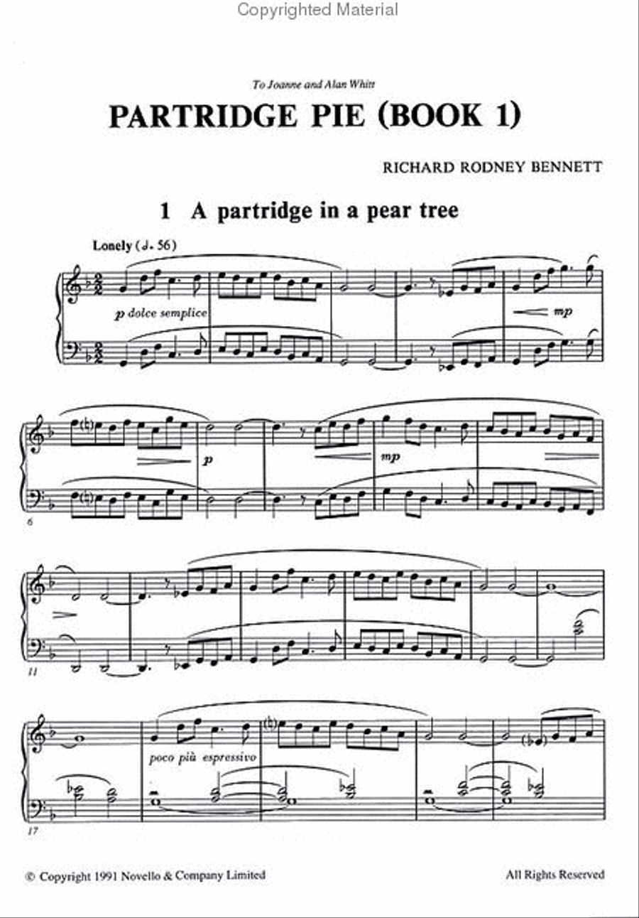 Richard Rodney Bennett: Partridge Pie Book 1 Piano Solo scores gallery preview page 2