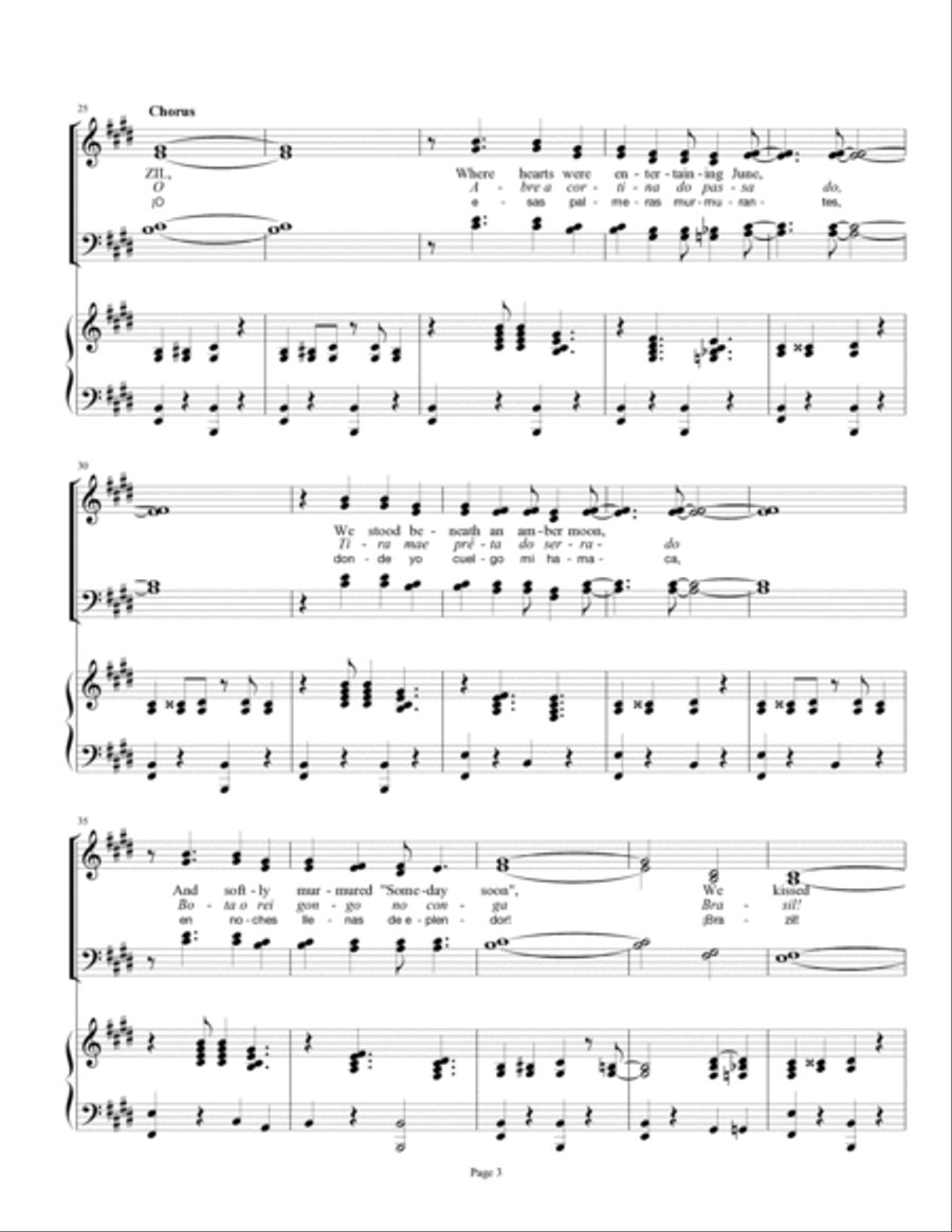 Aquarela Brasileira (aquarela Do Brasil) (brasil) 4-Part scores gallery preview page 3