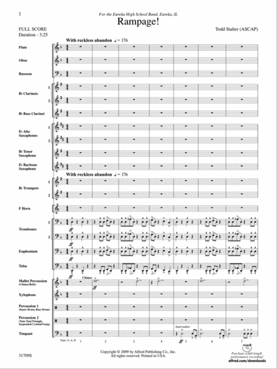 Rampage! Rampage! Concert Band scores gallery preview page 2