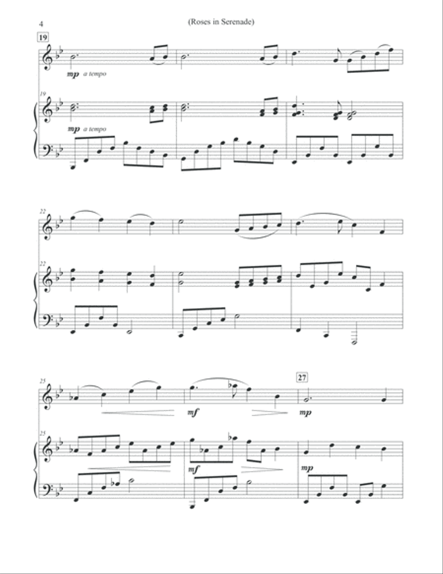 Roses in Serenade - Violin & Piano Violin Solo scores gallery preview page 4