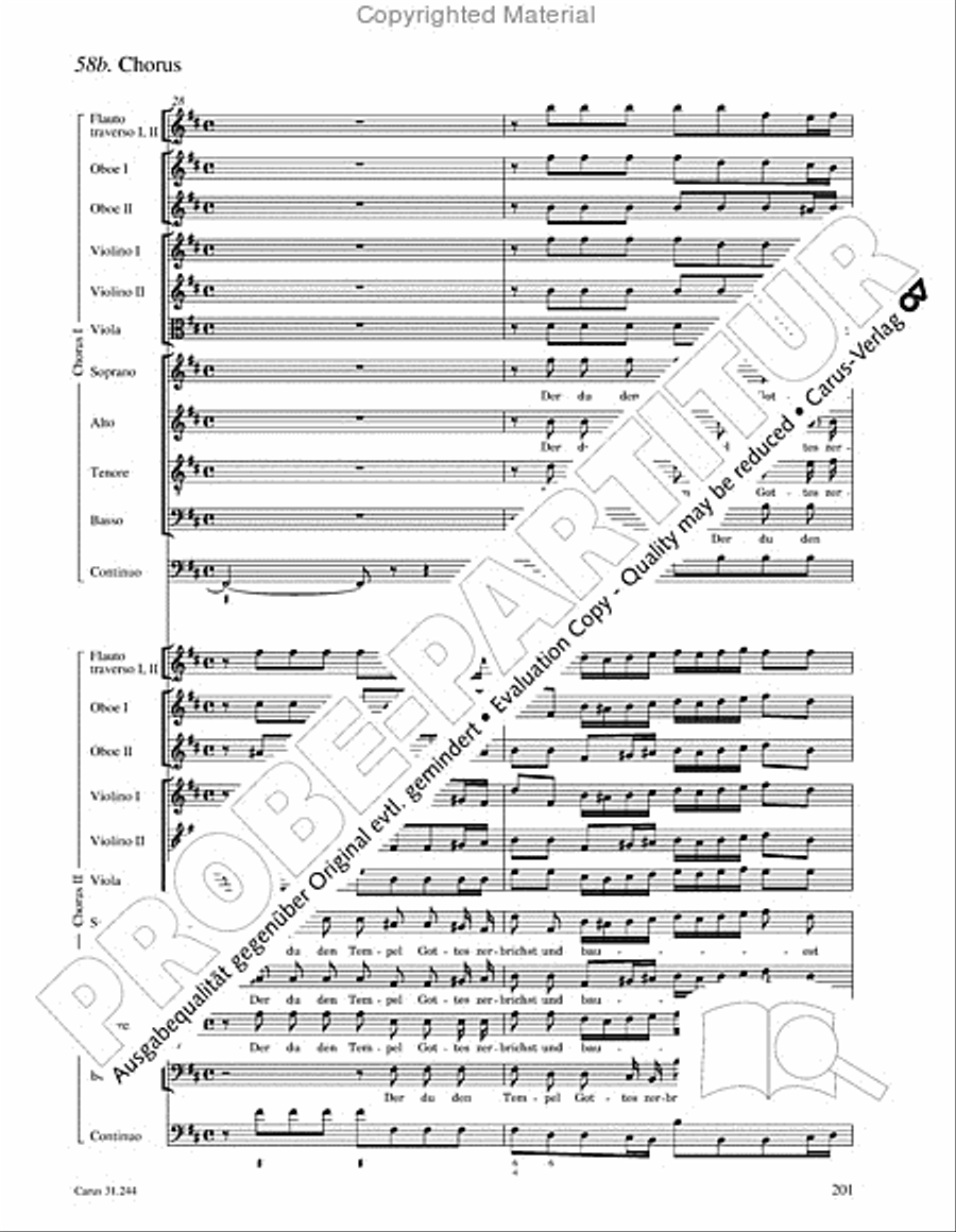 St. Matthew Passion (Matthaus-Passion) 4-Part scores gallery preview page 203