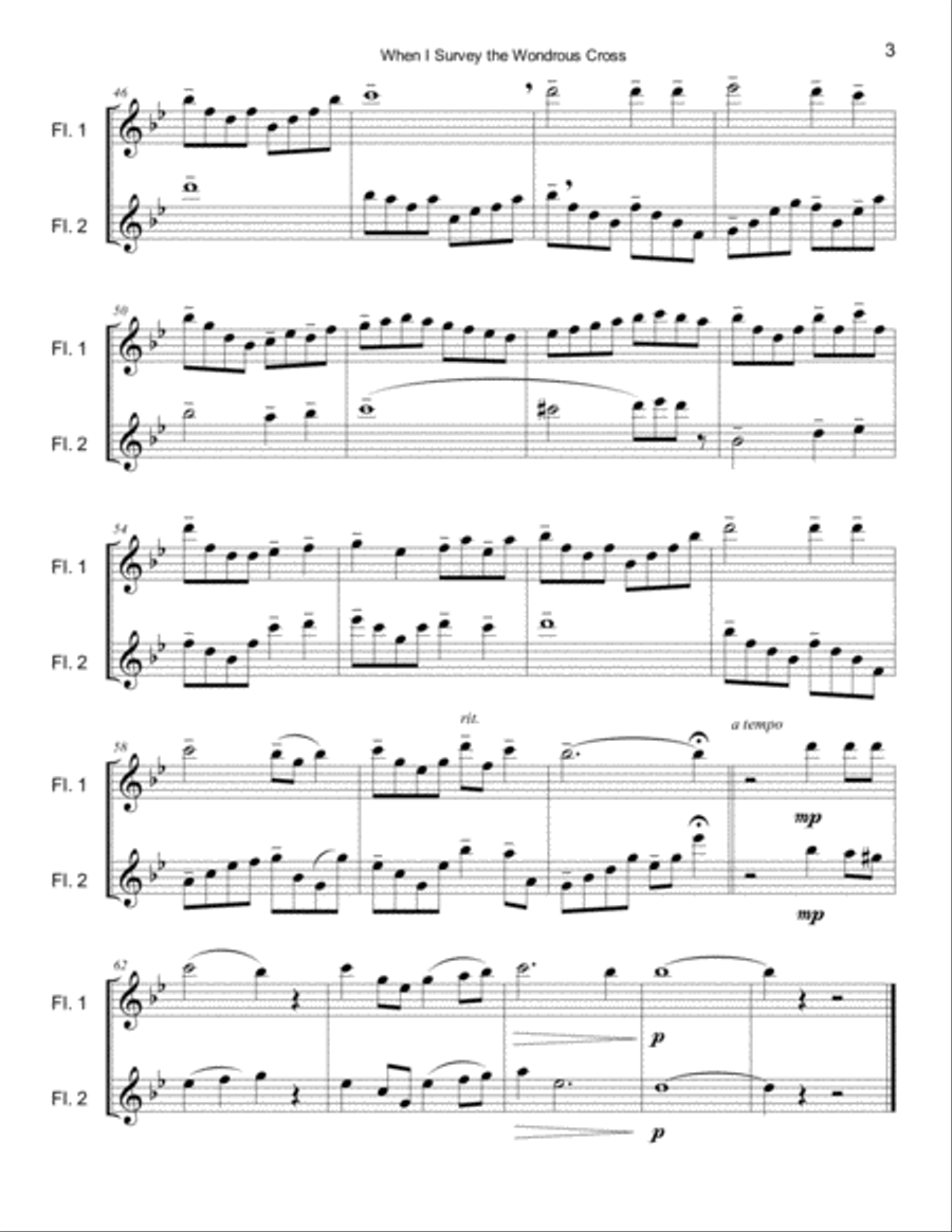 When I Survey the Wondrous Cross Flute Duet scores gallery preview page 4