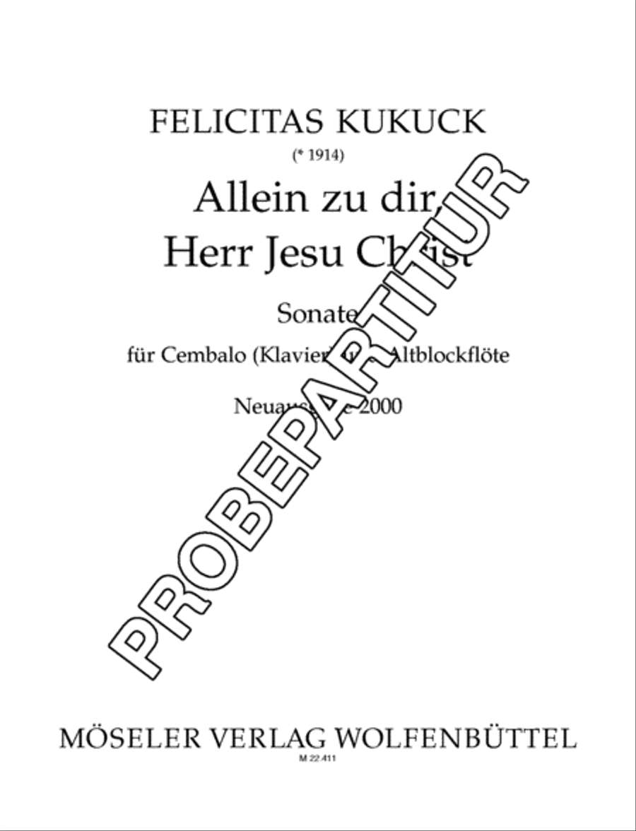 Sonate "Allein zu dir, Herr Jesu Christ"