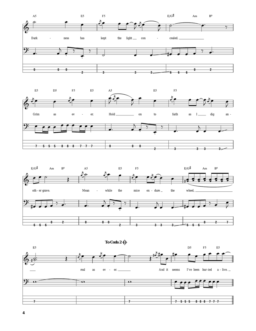 Buried Alive Buried Alive Bass Guitar Tablature scores gallery preview page 4