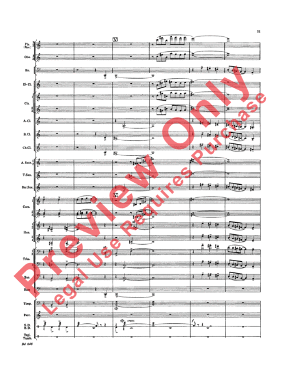 Overture Jubiloso Concert Band scores gallery preview page 34