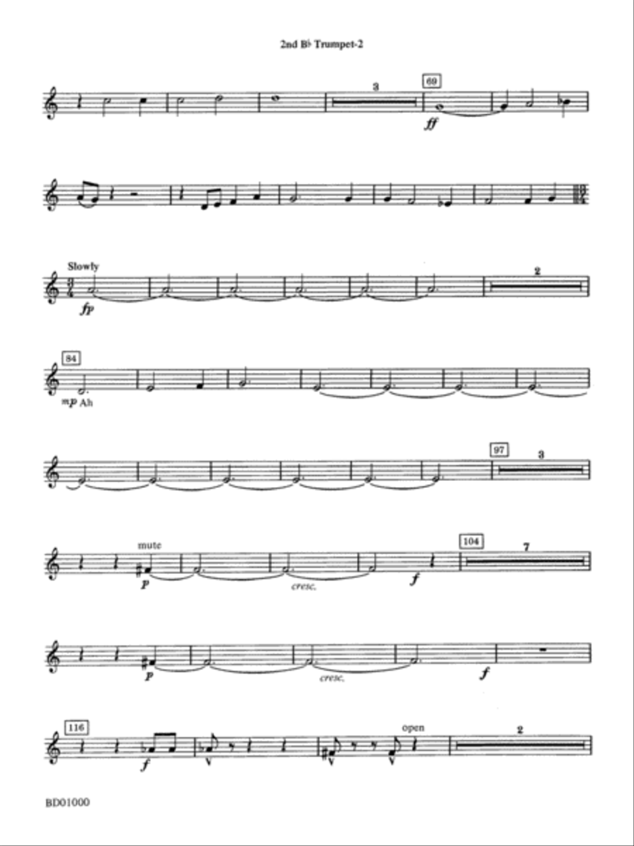 Chant Rituals: 2nd B-flat Trumpet Concert Band scores gallery preview page 2