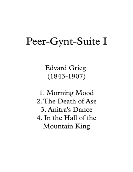 Peer Gynt Suite I by Grieg for Trio
