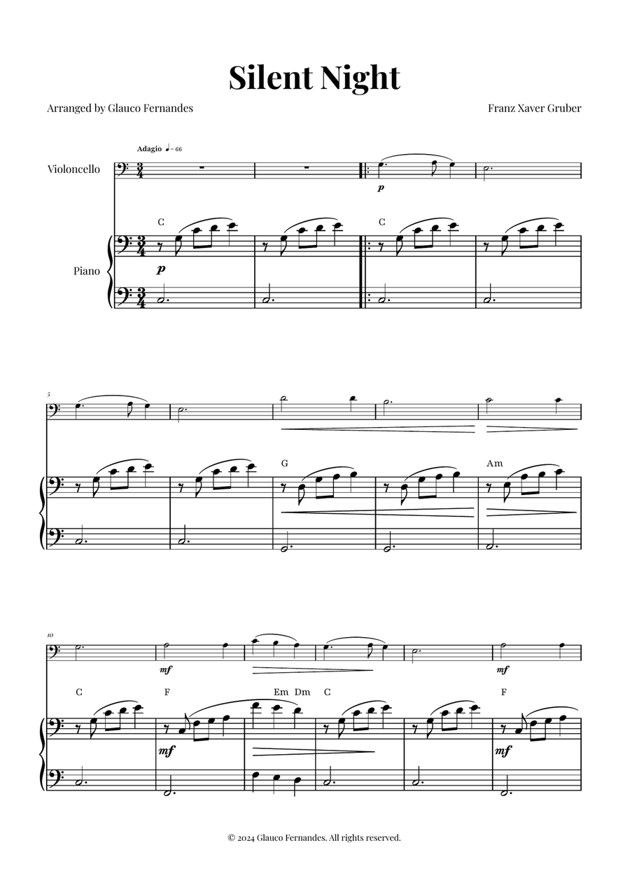 Silent Night | BEAUTIFUL Arrangement Piano scores gallery preview page 1