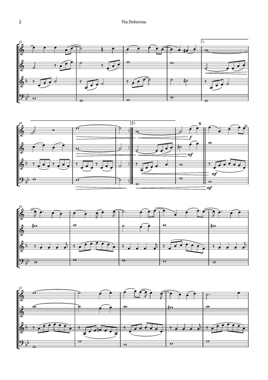 Via Dolorosa Brass Quartet scores gallery preview page 2