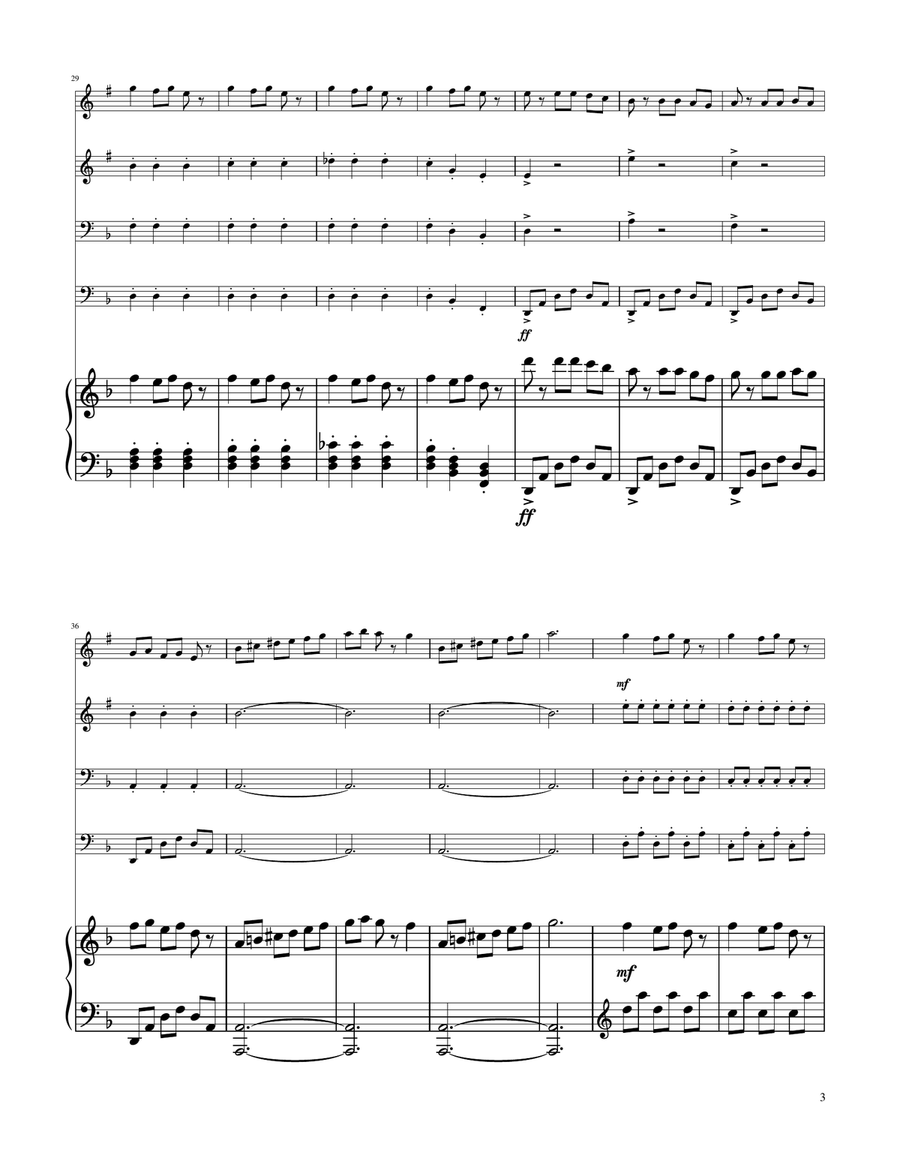 Carol of The Bells - Brass Quartet Brass Quartet scores gallery preview page 3