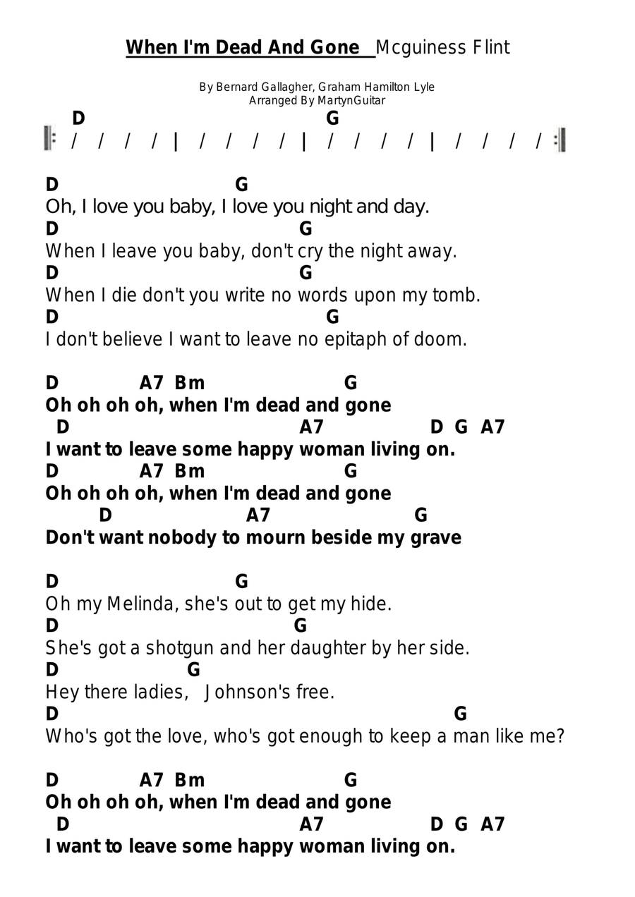 When I'm Dead And Gone Guitar scores gallery preview page 5