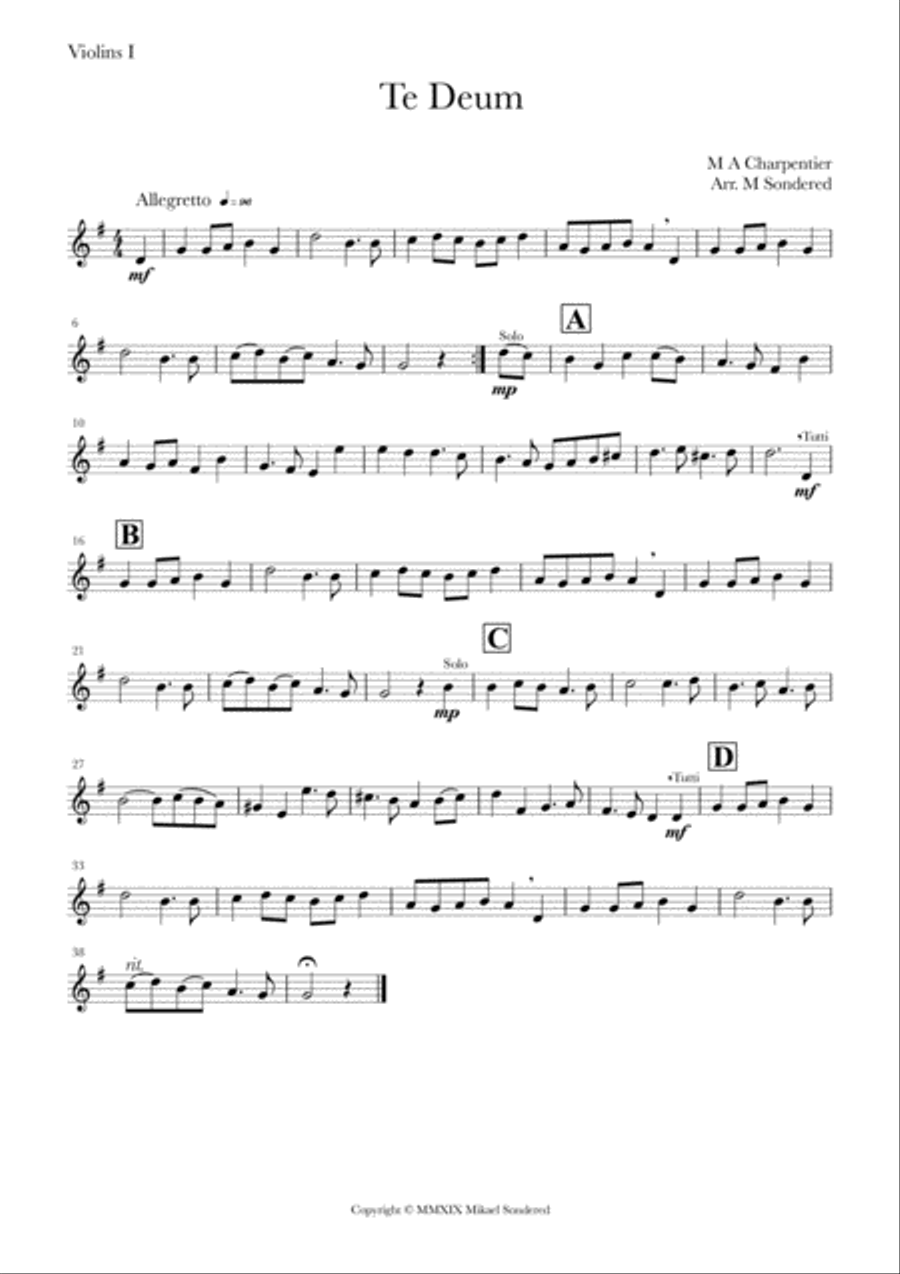 Te Deum M A Carpentier String Orchestra scores gallery preview page 4