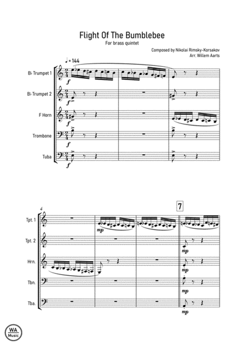 Flight Of The Bumblebee - Nikolai Rimsky-Korsakov | Brass Quintet image number null