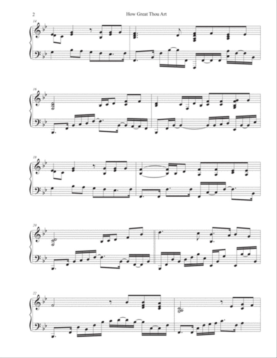 How Great Thou Art How Great Thou Art Piano Solo scores gallery preview page 2