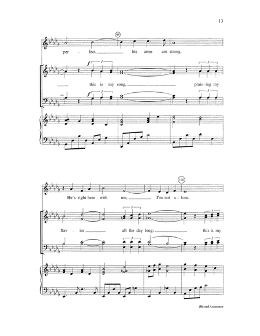 Blessed Assurance Blessed Assurance 4-Part scores gallery preview page 13