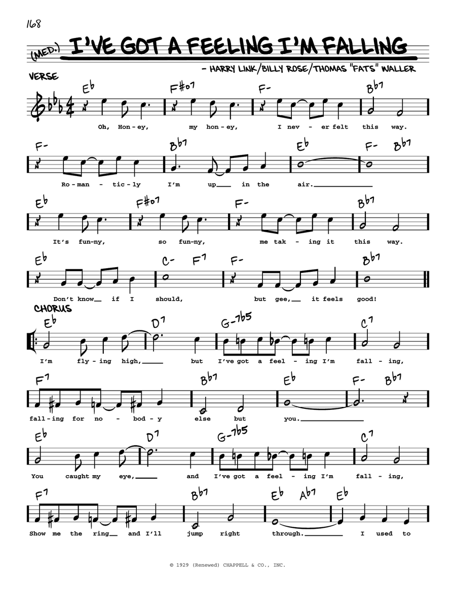 I've Got A Feeling I'm Falling (arr. Robert Rawlins) Voice scores gallery preview page 1