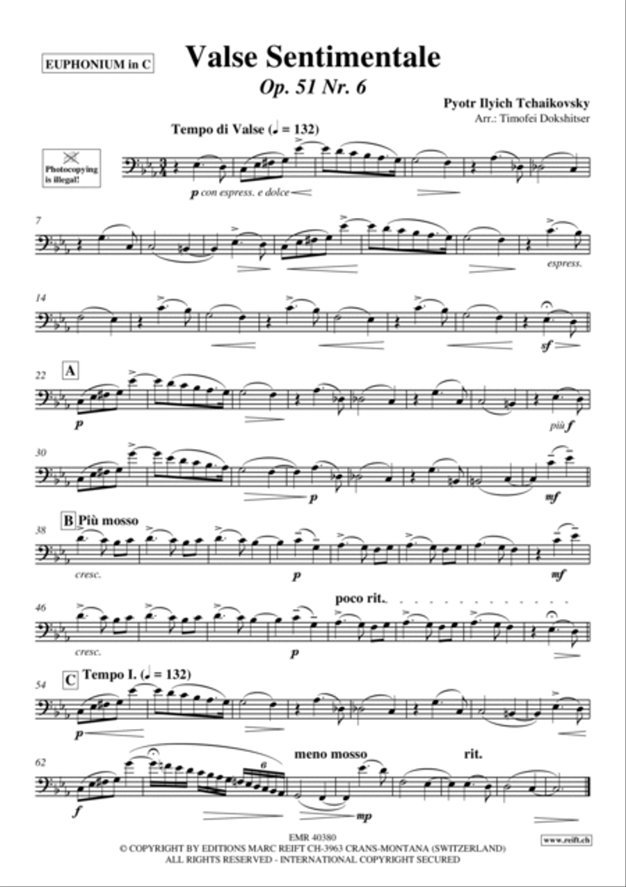 Valse Sentimentale Euphonium scores gallery preview page 3