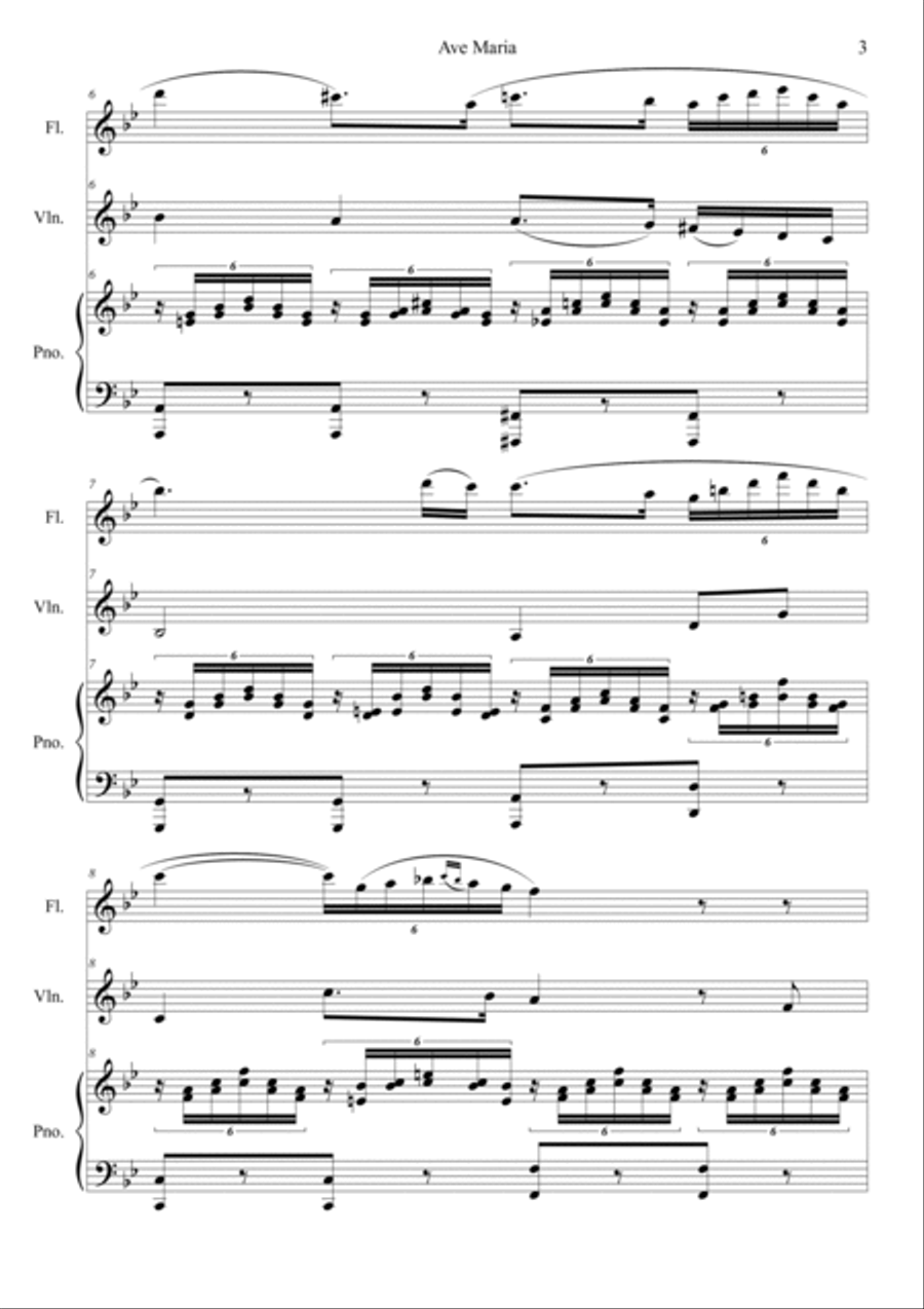 Ave Maria D.839 B flat Major Violin scores gallery preview page 3