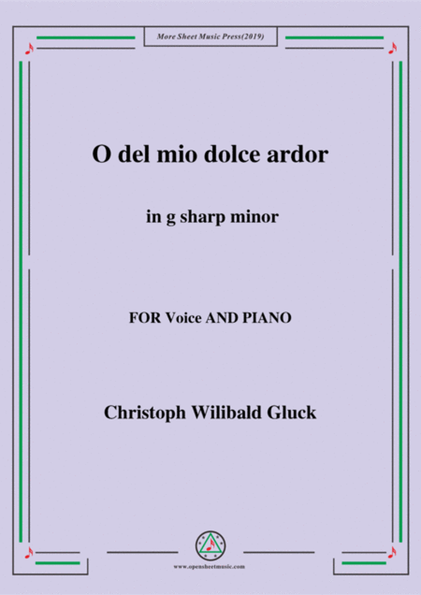 Gluck-O del mio dolce ardor in g sharp minor,for Voice and Piano image number null