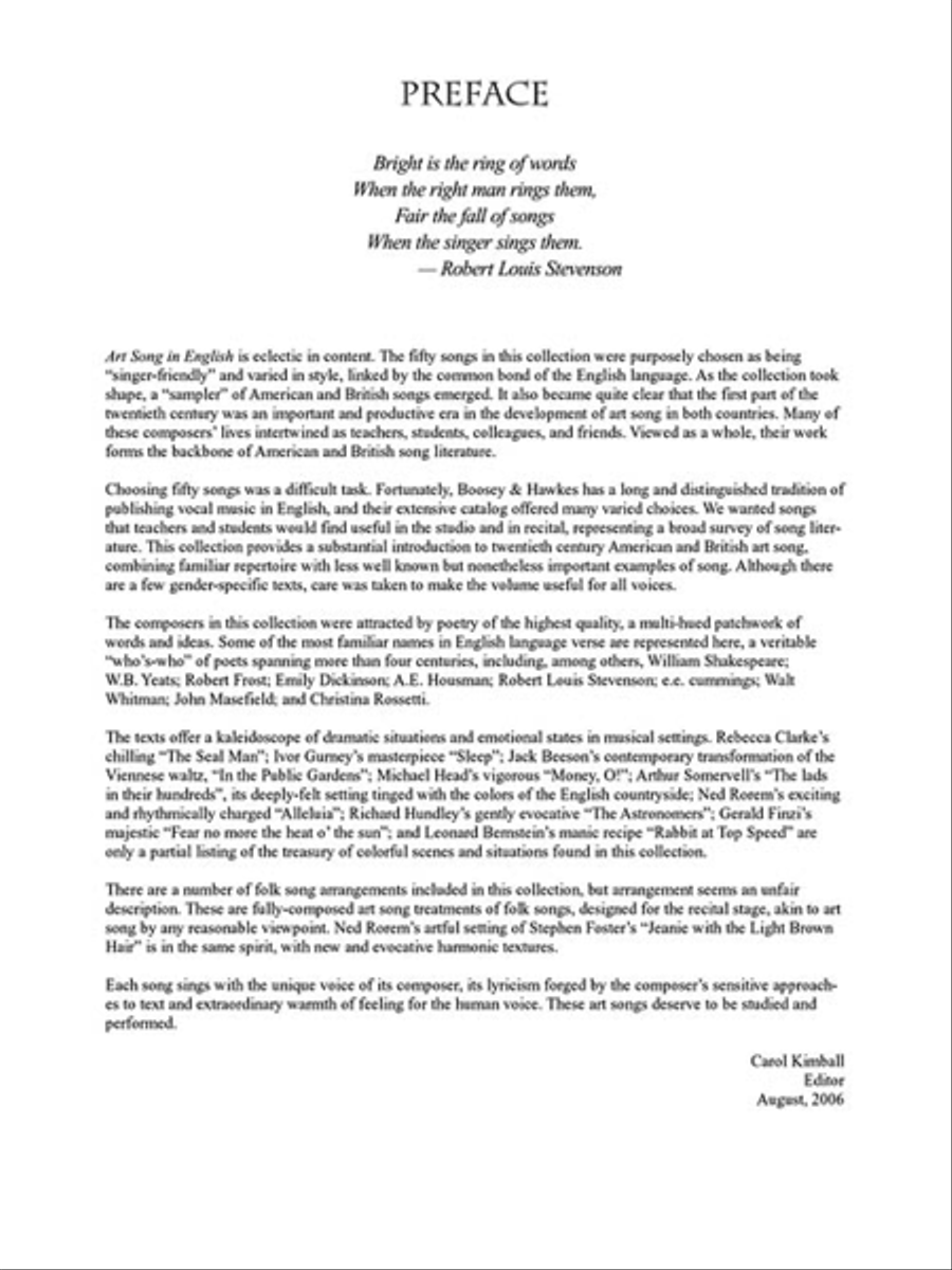 Art Song in English - 50 Songs by 20 American and British Composers Voice Solo scores gallery preview page 3
