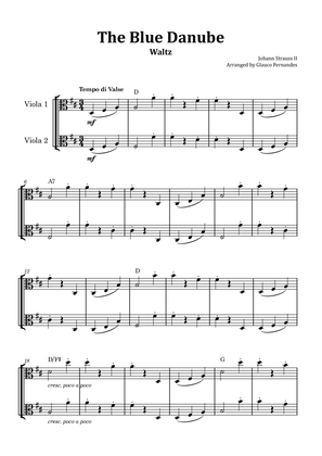 Book cover for The Blue Danube - Viola Duet with Chord Notations