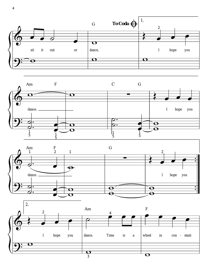 I Hope You Dance I Hope You Dance Easy Piano scores gallery preview page 4