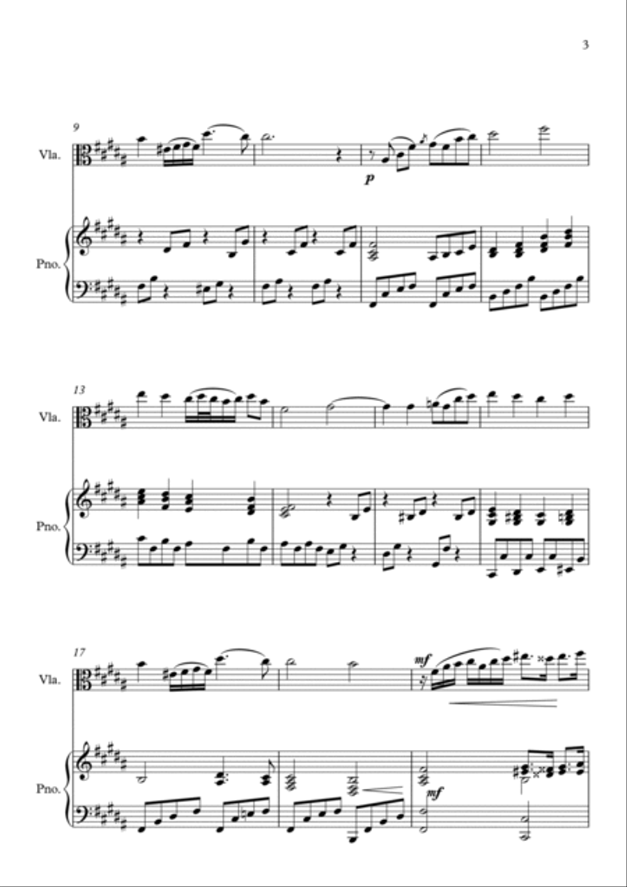 Fantaisie-Impromptu (I'm Always Chasing Rainbows), for Viola and Piano Piano scores gallery preview page 3