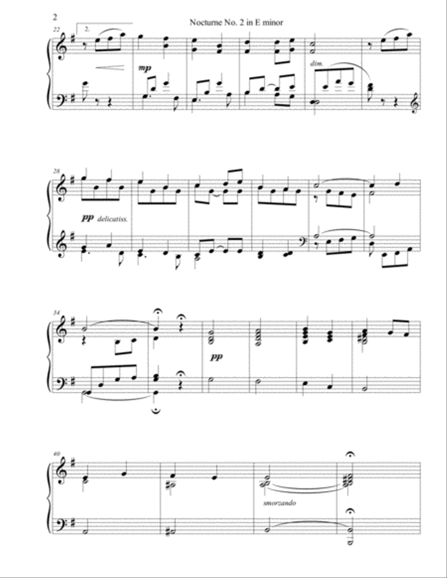 Nocturne No. 2 in E minor Piano Solo scores gallery preview page 2