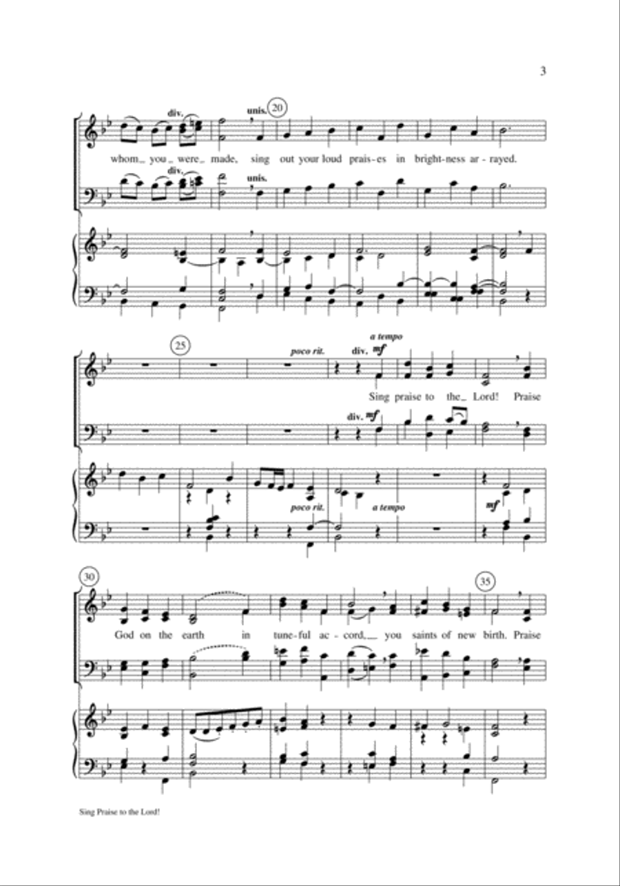 Sing Praise to the Lord Sing Praise to the Lord 4-Part scores gallery preview page 3